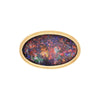 GIA Certified Oval Black Opal 18K Gold Pendant and Pin