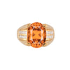 GIA Zertifiziert Ovaler Schliff 13,5 Karat Mandarine Orange Spessartin Granat Ring