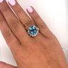 GIA Certified Oval Cut 9.5 Carat Natural Aquamarine Vintage Retro Ring