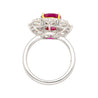 GIA Certified Semi Mount Ring With Round Diamond Halo in Platinum