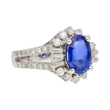 GRS Cert. 2.5 Carat Oval No Heat Blue Sapphire & Diamond Split Shank Ring – Assay Jewelers