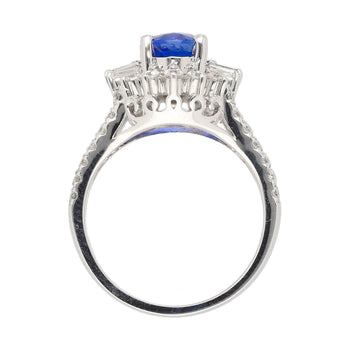 GRS Cert. 2.5 Carat Oval No Heat Blue Sapphire & Diamond Split Shank Ring – Assay Jewelers