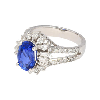 GRS Cert. 2.5 Carat Oval No Heat Blue Sapphire & Diamond Split Shank Ring – Assay Jewelers