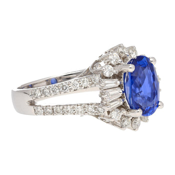 GRS Cert. 2.5 Carat Oval No Heat Blue Sapphire & Diamond Split Shank Ring – Assay Jewelers