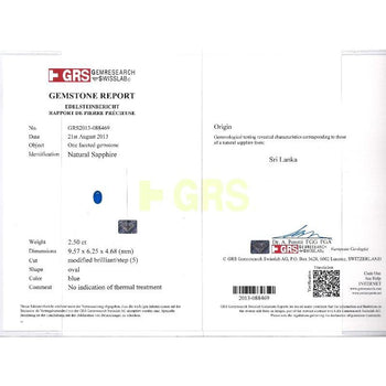 GRS Cert. 2.5 Carat Oval No Heat Blue Sapphire & Diamond Split Shank Ring – Assay Jewelers