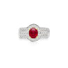 GRS Certified 1.37 Carat Burma Pigeon Blood Ruby & Diamond Ring in 18K Gold