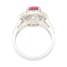 GRS Certified 2.33ct Pink Sapphir Diamond Ring 18KWhite Gold