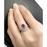 GRS Certified 2.33ct Pink Sapphir Diamond Ring 18KWhite Gold