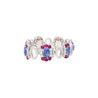 GRS Certified 41.17 CTTW Sri Lanka No Heat Blue Sapphire Bracelet with Diamond & Ruby in 18K White Gold