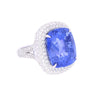 GRS Certified 50.11 Carat Cushion No Heat Sri Lanka Blue Sapphire Ring