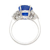 GRS Certified 6.35 Carat Oval Cut Royal Blue Sapphire with Diamonds in Platinum Ring