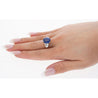 GRS Certified 6.35 Carat Oval Cut Royal Blue Sapphire with Diamonds in Platinum Ring