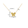 Gold Gemstone Butterfly Cluster Floating Pendant Necklace 18