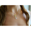 Gold Edelstein Schmetterling Cluster Floating Pendant Halskette 18