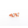 Heart Cut Natural Diamond Butterfly Stud Earrings in 18K Rose Gold