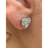 Heart Shape Diamond Stud Earrings in 18k white gold