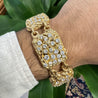 Heavy Vintage Diamond 5-Link 14K Gold Nugget Bracelet