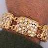 Heavy Vintage Diamond 5-Link 14K Gold Nugget Bracelet