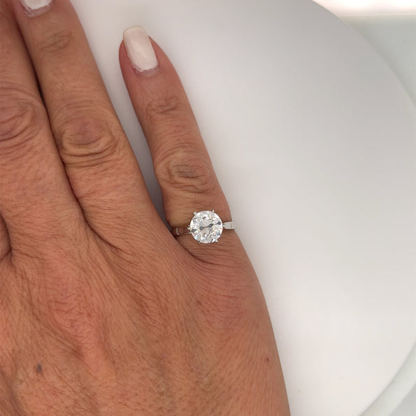 IGI Cert. 2.08 Carat Lab Grown Old European Cut Diamond Vintage 6-Prong Engagement Ring