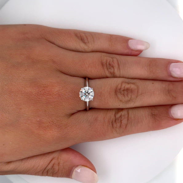 Bague en diamant de laboratoire rond certifié IGI, 1,80 carat, G/VS2