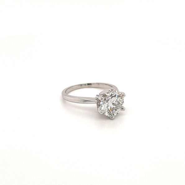 Bague certifiée IGI en diamant de laboratoire 2,26 CT G/VS2, taille ronde, à 6 griffes