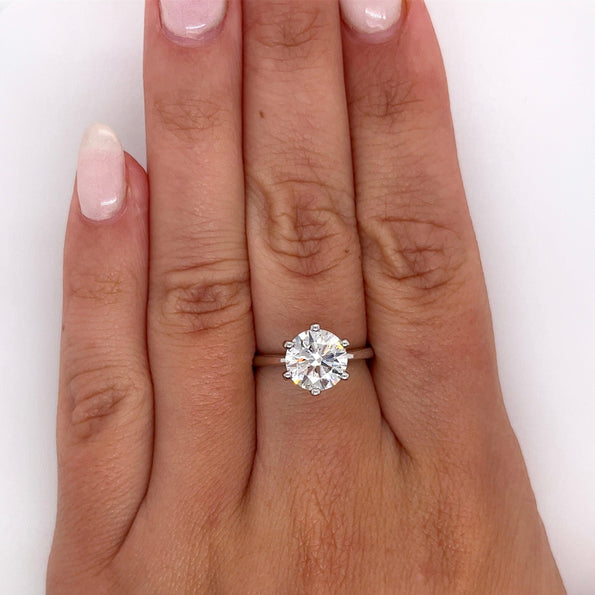 Bague en diamant de laboratoire taille ronde 2,26 ct G/VS2 certifiée IGI, 6 griffes