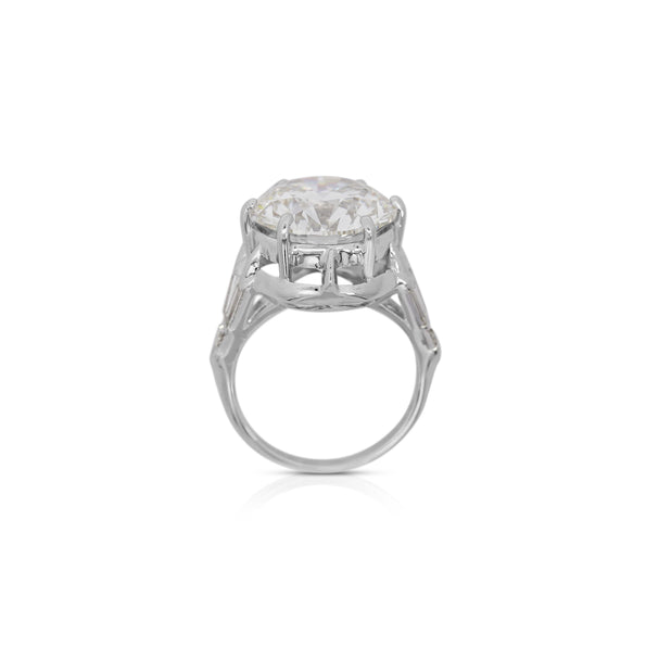 IGI Certified 9.54 Carat G/VS1 Lab Grown Diamond Vintage Platinum Ring