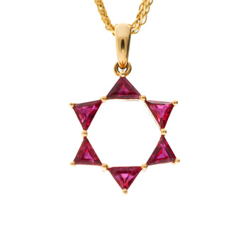 Ruby Star of David 18K Gold Pendant Necklace – Assay Jewelers