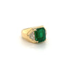 Julius Cohen Signed AGL Certified 5.40 carat Emerald Minor Oil 18k Gold Ring