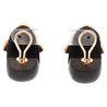L'OREE DU BOIS Ebony Wood Coral Amethyst 18K Gold Designer Clip On Earrings