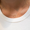 Locking Double Circle 14K Solid Gold Chain Necklace