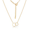 Locking Double Circle 14K Solid Gold Chain Necklace