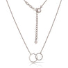 Locking Double Circle 14K Solid Gold Chain Necklace