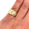 Men's Natural 1.70 Carat Round Cut Diamond In 14K Gold Bezel Set Ring