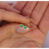 Natural 1/2 Carat Emerald Round Bezel Stud Earrings 14K Gold