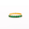 Natural 1/2 Carat Emerald Wedding Band Ring in 14K Gold