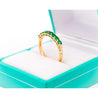 Natural 1/2 Carat Emerald Wedding Band Ring in 14K Gold