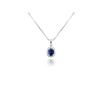 Natural 1.20 Carat Oval-Cut Blue Sapphire and Diamond Halo Pendant Necklace