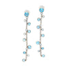 Natural 5.65 CTTW Blue Topaz & Diamond Dangle Earring in 18K White Gold