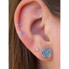 Natural Blue Diamond Circle Stud Earrings