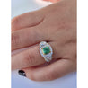 Natural Colombian Emerald Cocktail in 18k white gold Ring