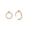 Natural Emerald Multi Placement Huggie Earrings In 14K Rose Gold