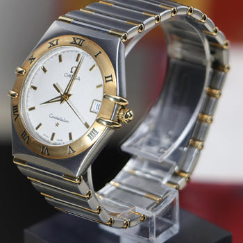 Omega Constellation 1312.30 Two Tone 33mm Roman Bezel White Dial Full Set Watch – Assay Jewelers