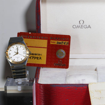 Omega Constellation 1312.30 Two Tone 33mm Roman Bezel White Dial Full Set Watch – Assay Jewelers