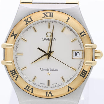 Omega Constellation 1312.30 Two Tone 33mm Roman Bezel White Dial Full Set Watch – Assay Jewelers