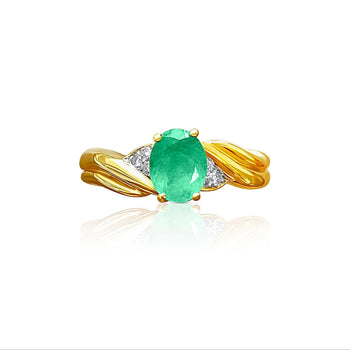 Oval Cut 0.72ct Natural Emerald in 14k solid Gold Ring – Assay Jewelers