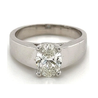 Oval Cut Lab Grown Diamond Wide Band 14K White Gold Ring