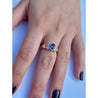 Oval Cut Violet Tanzanite in 14k Solid Gold Bowtie Ring