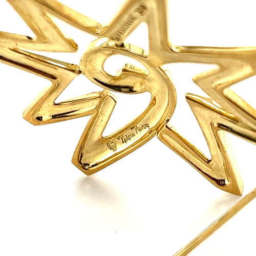 Paloma Picasso For Tiffany & Co. Celestial Star Geometric Pin Brooch in 18k Yellow Gold