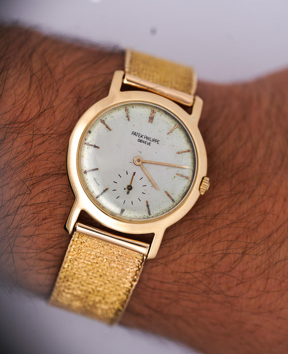 Patek Philippe Geneve Vintage 2506 Manual 18K Gold Mesh Bracelet Watch